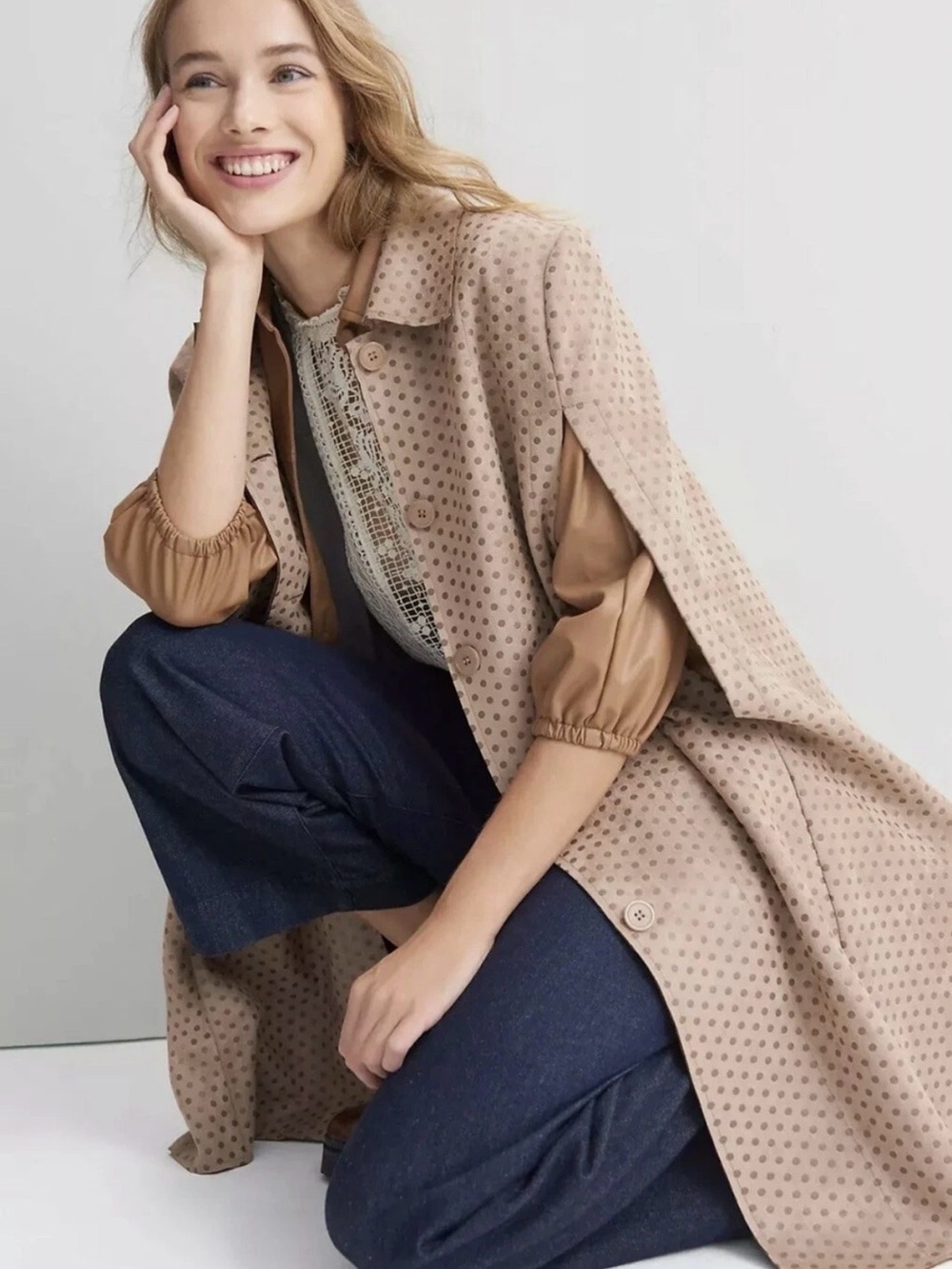 Anthropologie Monarc Gina Suedes Cape Jacket